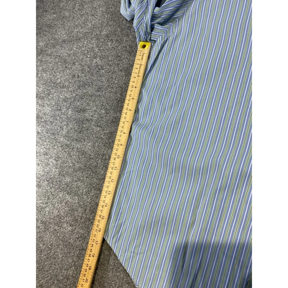 Polo Ralph Lauren Regent Classic Fit Dress Shirt 17.5 36/37 Blue Stripe Long Sle